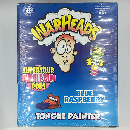 Warheads Blue Raspberry Bubblegum Pop 21 g
